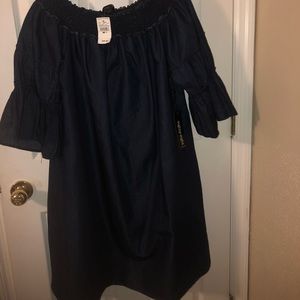 Ashley Stewart Off The Shoulder Denim Dress